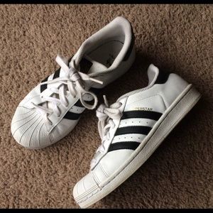 Adidas classic black superstar sneakers